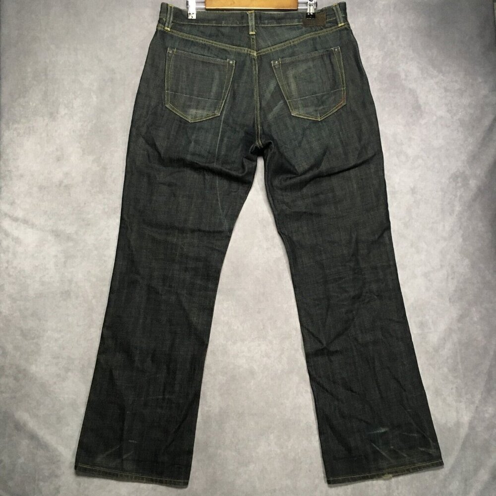 Banana Republic Men Straight Leg Blue Jeans size 36x32 Raw Look Denim Button Fly - Picture 3 of 16